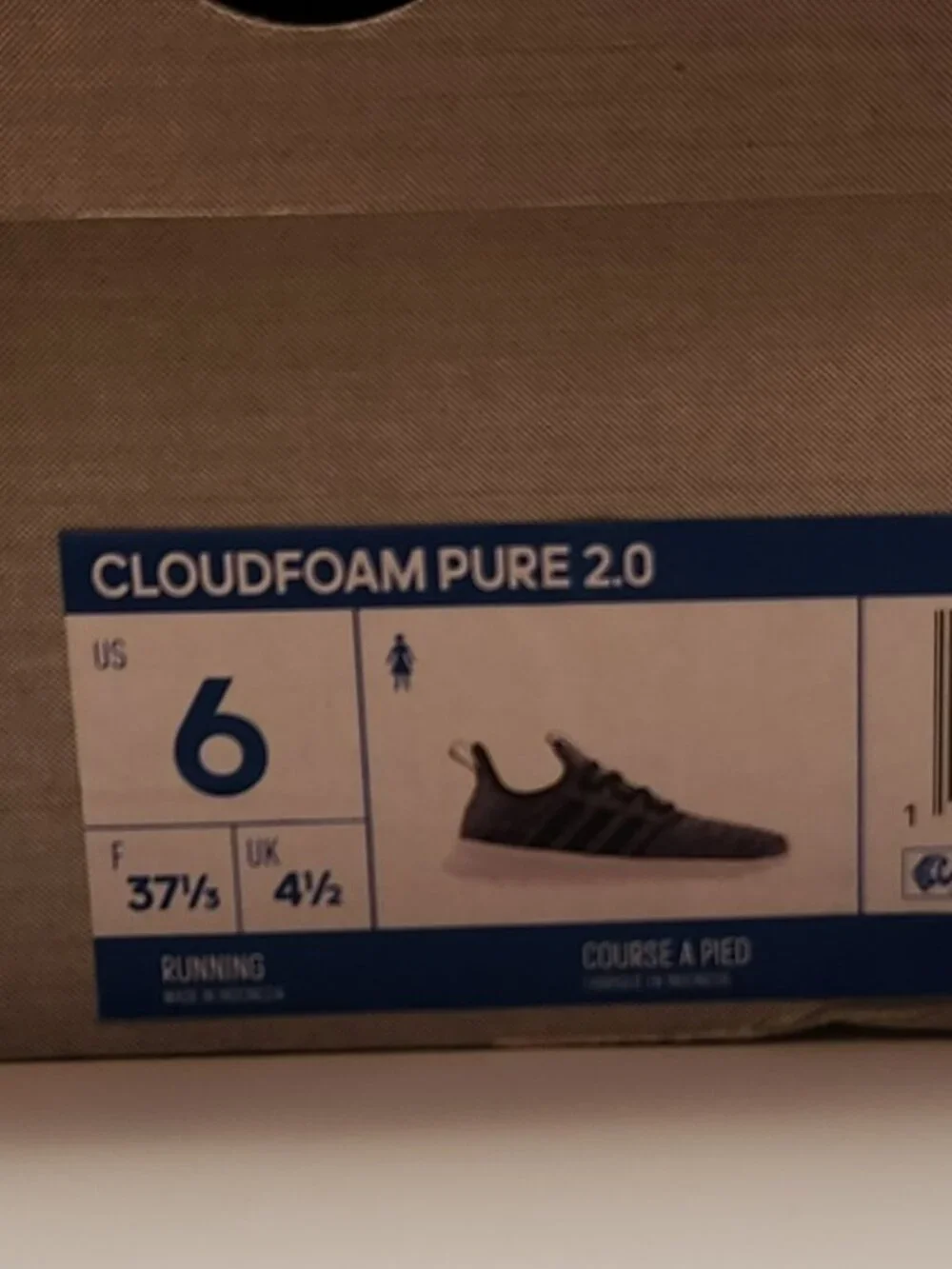 Adidas Cloudfoam Comfort Pure 2.0 sz 6 M gray black NIB